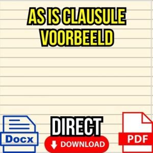 As Is Clausule Voorbeeld DOCX PDF ᐅ (DIRECTE DOWNLOAD + BONUS!) MS Word Sjabloon