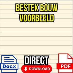 Bestek Bouw Voorbeeld DOCX PDF ᐅ (DIRECTE DOWNLOAD + BONUS!) MS Word Sjabloon